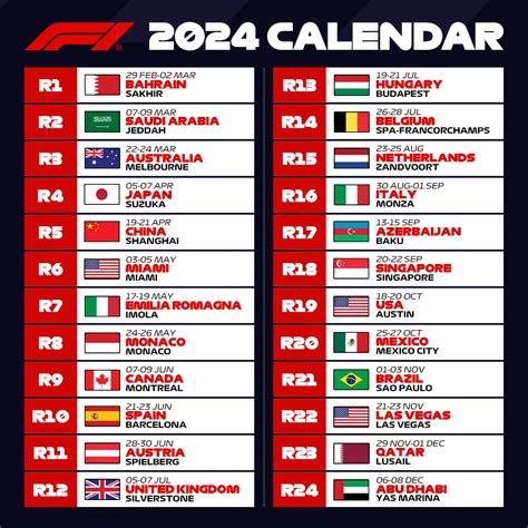 calendario ufficiale formula 1 2024