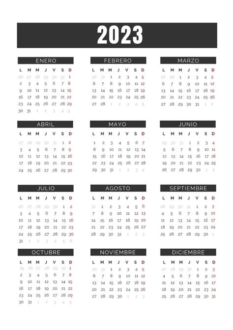 calendarios 2023 para imprimir pdf