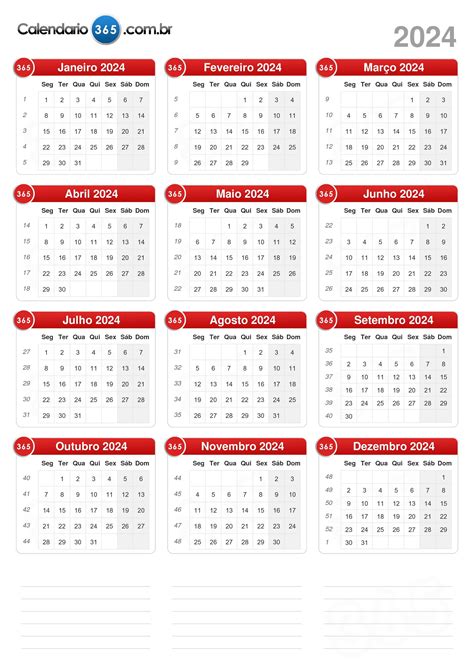 calendarios para imprimir 2024