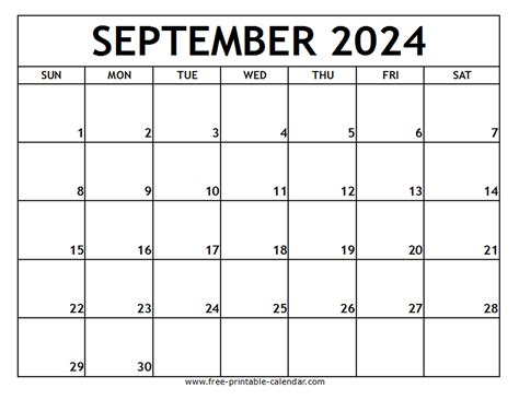 Calendars September 2024