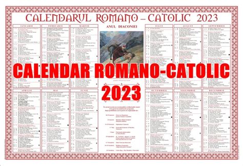 calendarul romano catolic 2023