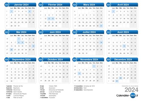 Calendrier 05 2024