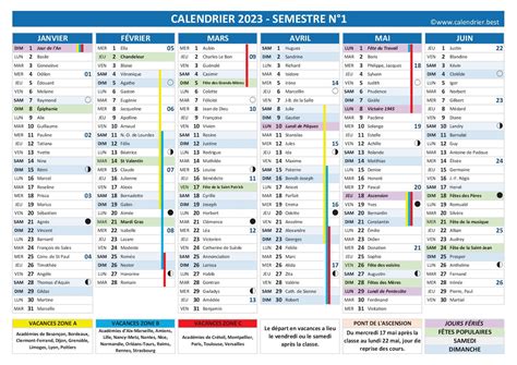 calendrier 2023 avec noms de saints