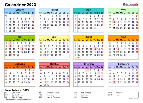 calendrier 2023 en gros