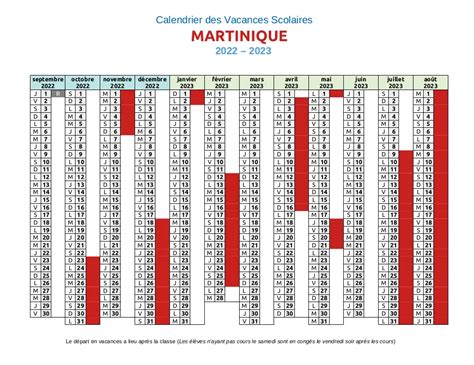 calendrier 2024 martinique pdf