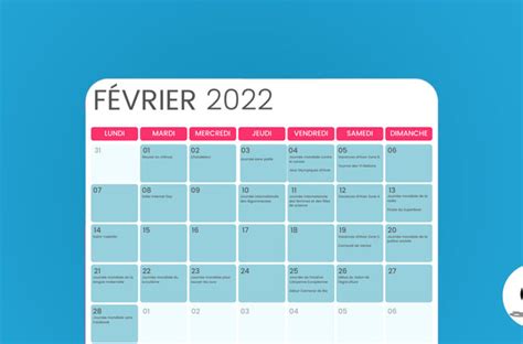 calendrier community manager 2022