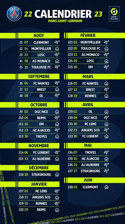 calendrier de la ligue 1 2022 2023