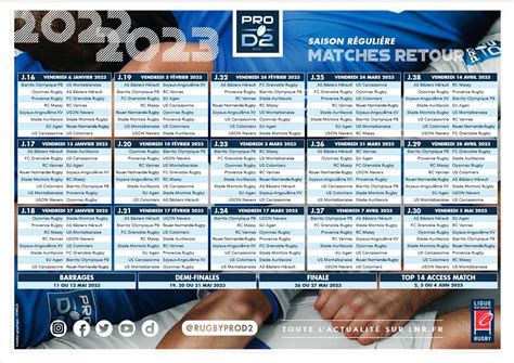 calendrier de pro d2