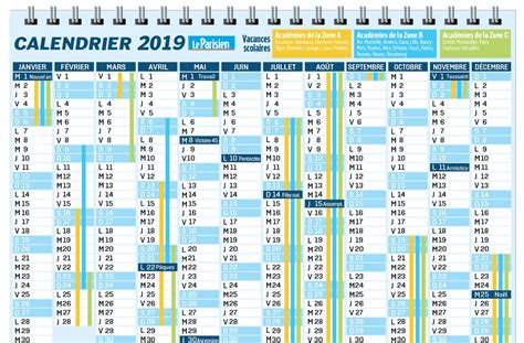 calendrier et jours fériés