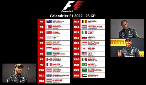 calendrier formule 1 2022