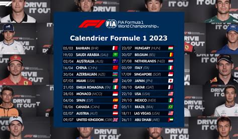 calendrier formule 1 2023 rtbf