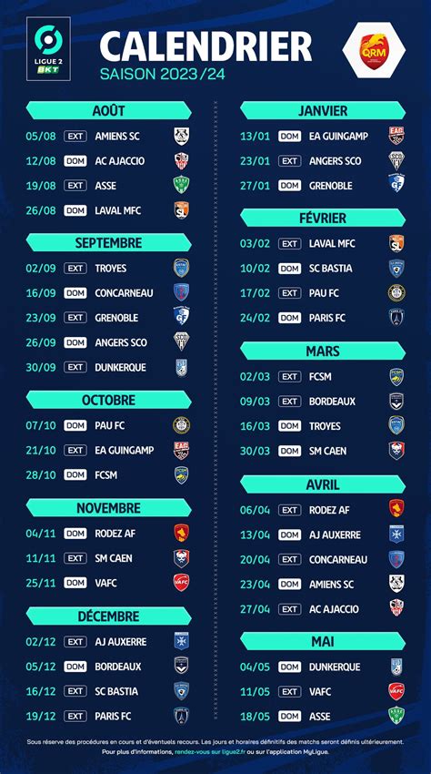calendrier national league 23-24