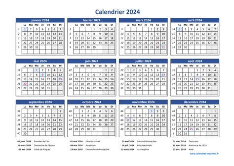 Calendrier Tierce 2024