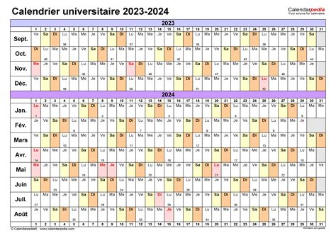 calendrier universitaire caen 2023 2024