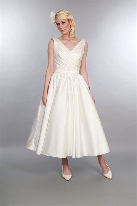 AMALFI Tea Calf Length Wedding Gown in Colour by Rita Mae