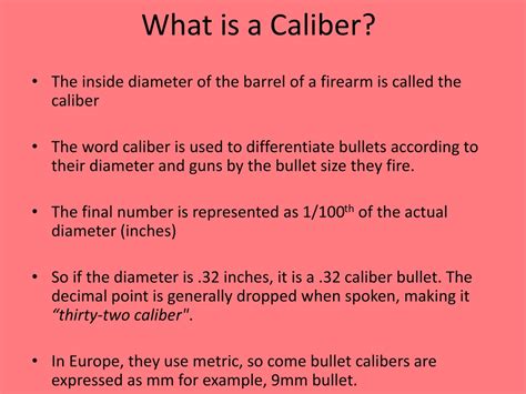 caliber meaning medical