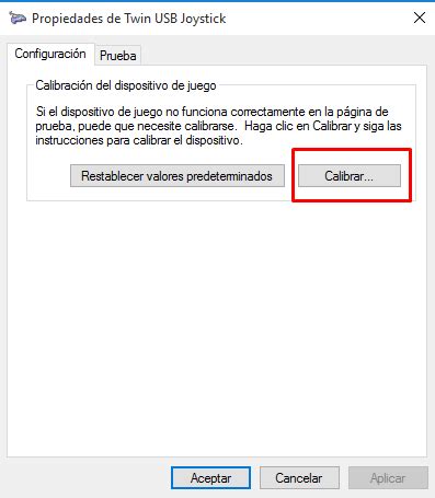 calibrar controle win 10