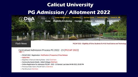 calicut university pg admission 2023 cut off