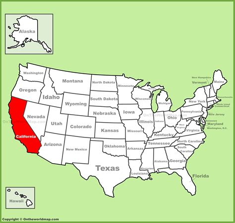 California Location In Usa Map