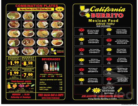 california burrito menu near me