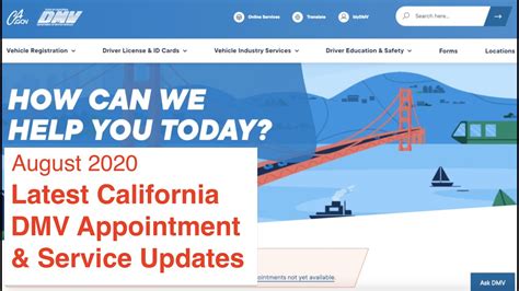 california dmv appointments scheduling
