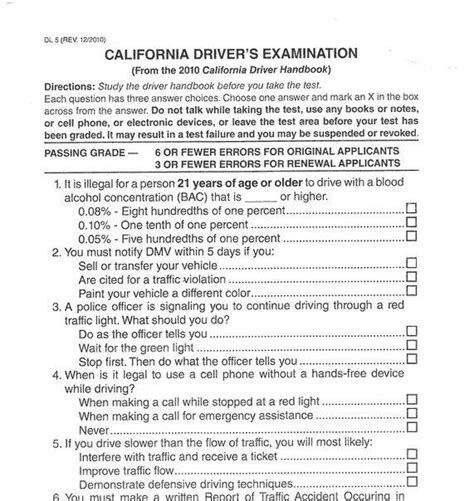california dmv paper tests for seniors