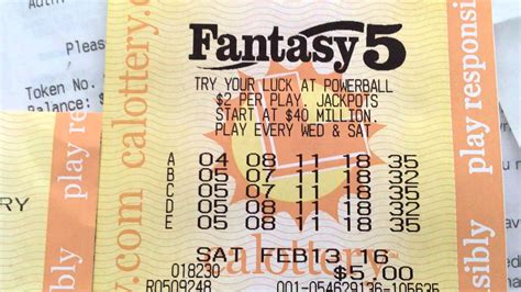 california lottery fantasy 5 result