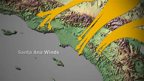 california santa ana winds map