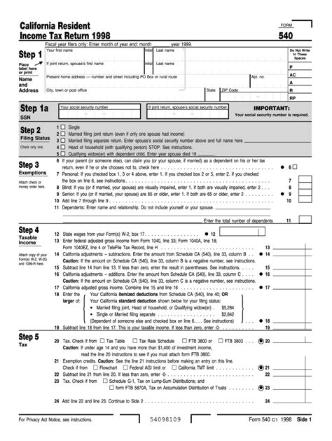 california tax form 540 2022