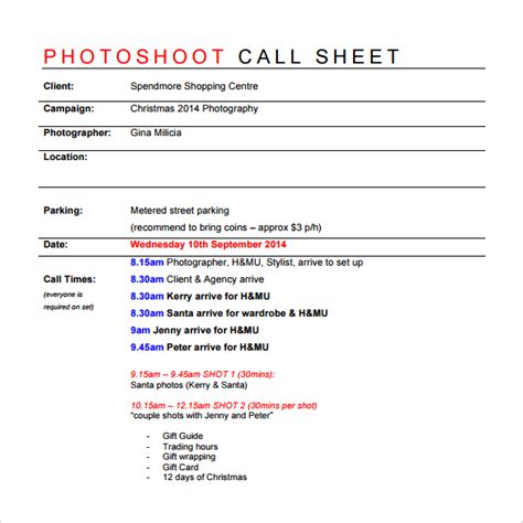 Call Sheet Form 10+ Free Printable Word & Excel Formats, Samples