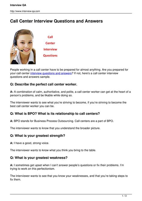 call center interview questions and answers for no experience pdf
