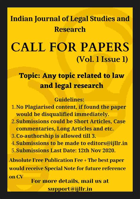 call for papers law india 2024
