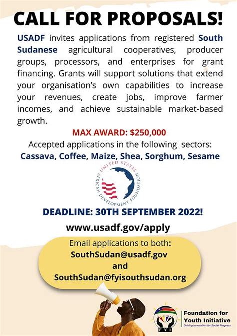 call for proposals in south sudan 2023