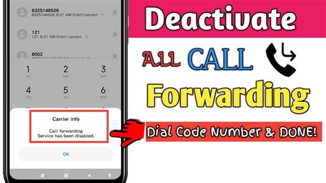 call forwarding deactivate code landline