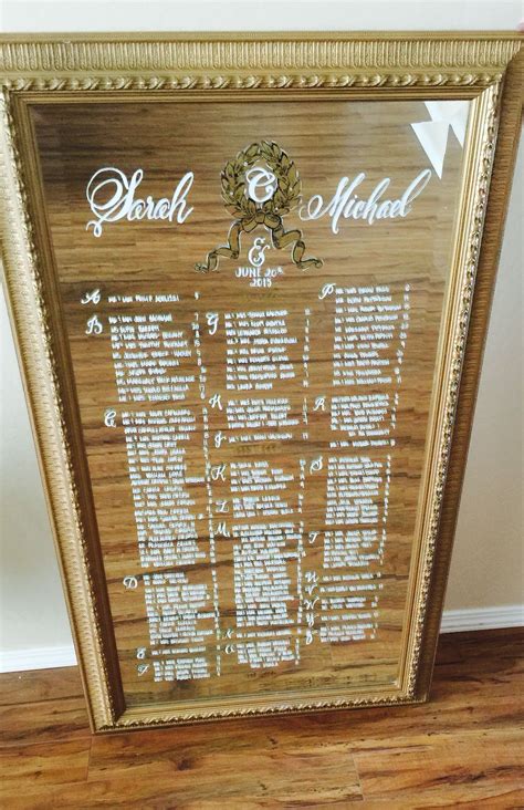 Mirror Seating Chart Rental by Hawaii Calligraphy