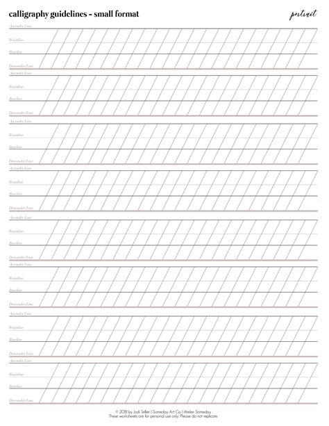 Calligraphy Guidelines Printable