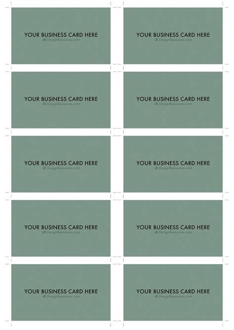 Calling Card Size Template