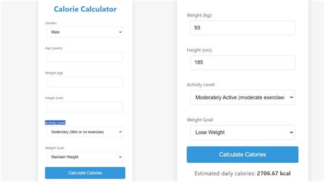 Calorie Calculator Advanced