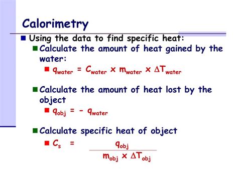 Calorimetry All Formulas