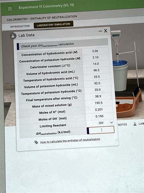Calorimetry Neutralization Lab