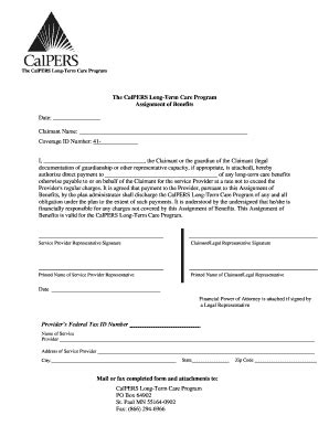 calpers long-term care claim form