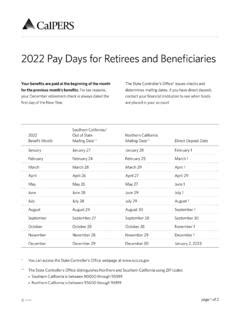 calpers retirement pay days 2022