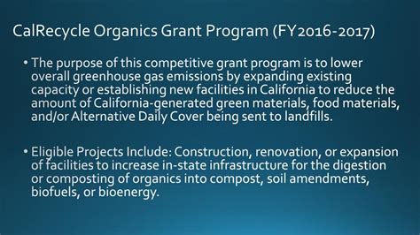 calrecycle organics grant program