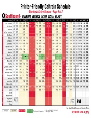 caltrain schedule weekday pdf
