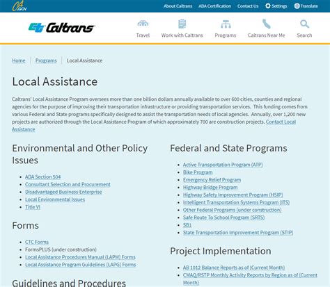 caltrans local assistance reports