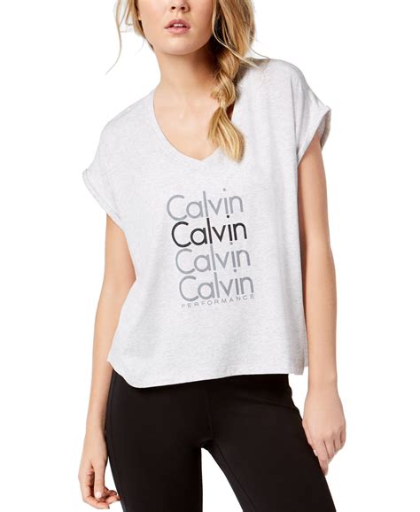 calvin klein logo tops for women