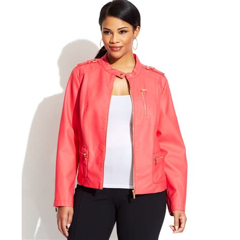 calvin klein pink leather jacket