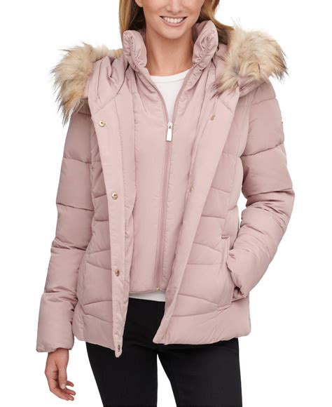 calvin klein pink puffer coat