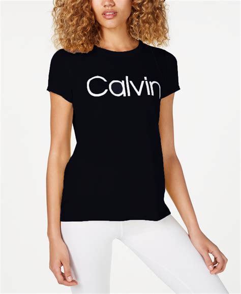 calvin klein slim logo t shirt women