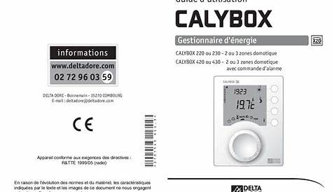 Calybox 220 Notice Utilisation D'utilisation DELTA DORE PACK DRIVER RADIO